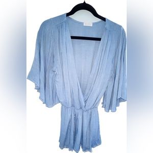 Blush Miami light blue romper XS